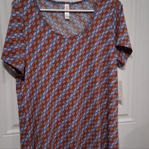 Colorful Geometric Women's Top Size Large Lularoe New With Tags